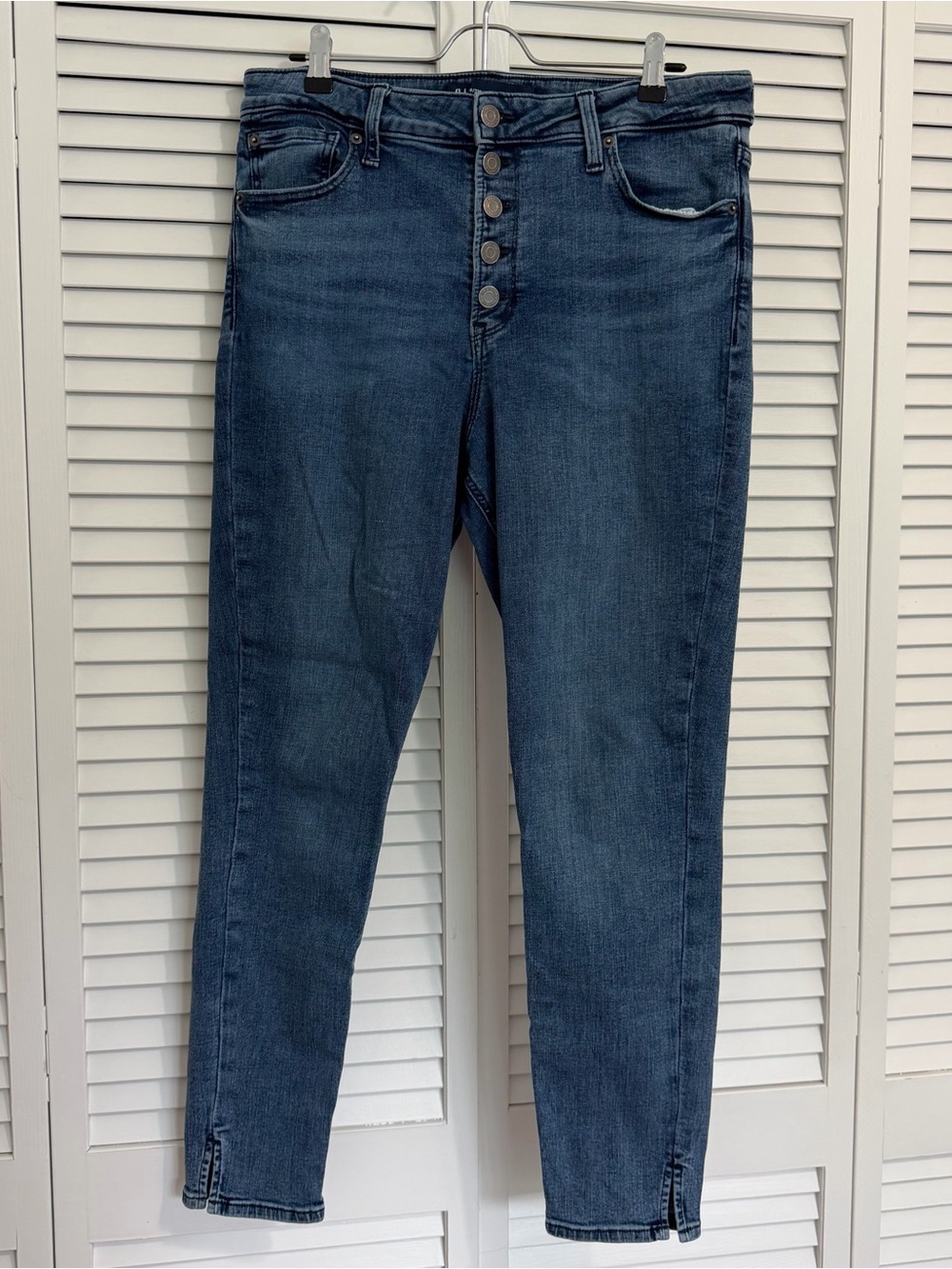 GAP High-Rise Button-Fly Dark Blue Jeans